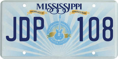 MS license plate JDP108