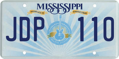 MS license plate JDP110