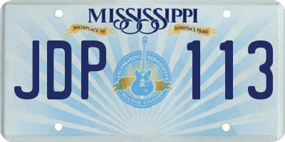 MS license plate JDP113