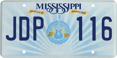 MS license plate JDP116