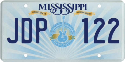 MS license plate JDP122