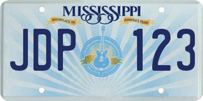 MS license plate JDP123