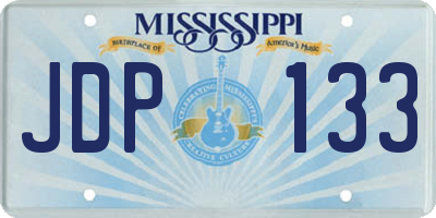 MS license plate JDP133