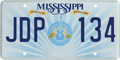 MS license plate JDP134
