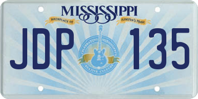 MS license plate JDP135