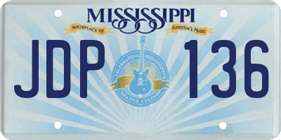 MS license plate JDP136