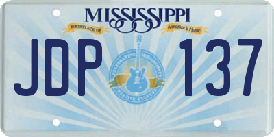 MS license plate JDP137