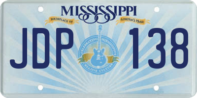 MS license plate JDP138