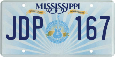MS license plate JDP167