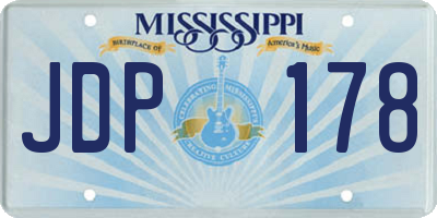 MS license plate JDP178