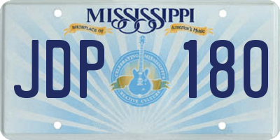 MS license plate JDP180