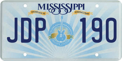 MS license plate JDP190