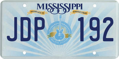 MS license plate JDP192