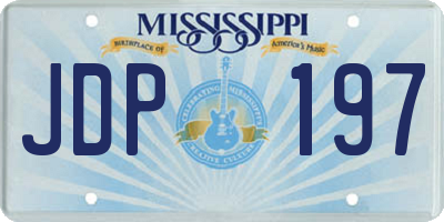 MS license plate JDP197