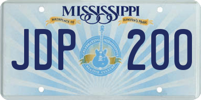 MS license plate JDP200