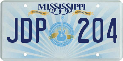 MS license plate JDP204