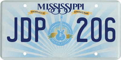 MS license plate JDP206