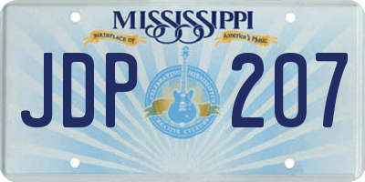 MS license plate JDP207