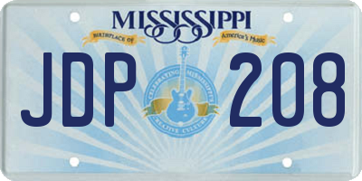 MS license plate JDP208