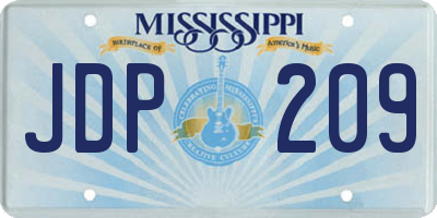MS license plate JDP209