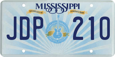 MS license plate JDP210