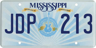 MS license plate JDP213