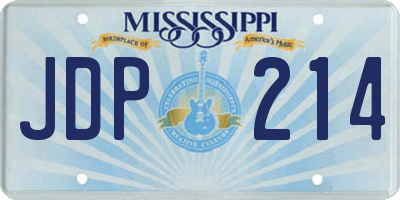 MS license plate JDP214
