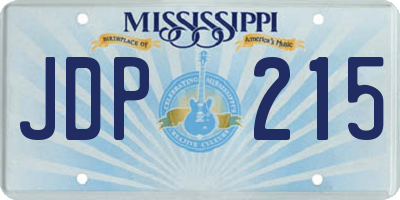 MS license plate JDP215