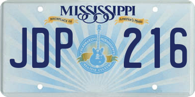 MS license plate JDP216