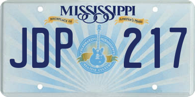 MS license plate JDP217