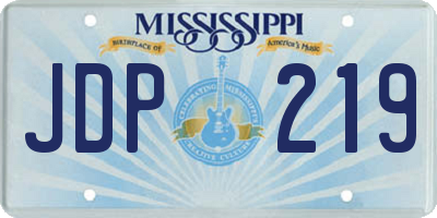 MS license plate JDP219