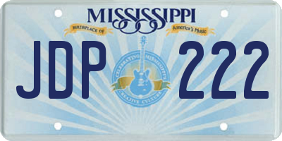 MS license plate JDP222