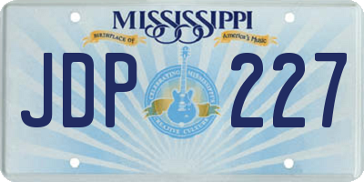 MS license plate JDP227