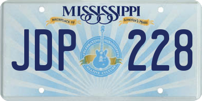 MS license plate JDP228