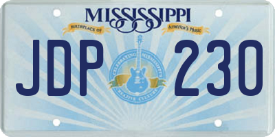 MS license plate JDP230