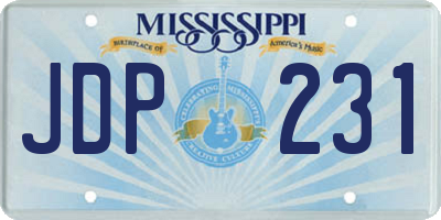 MS license plate JDP231