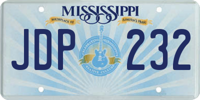 MS license plate JDP232