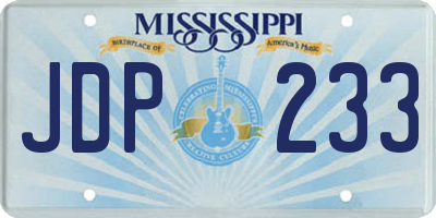 MS license plate JDP233