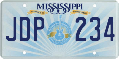 MS license plate JDP234