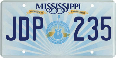 MS license plate JDP235