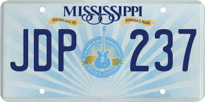 MS license plate JDP237