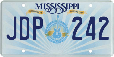 MS license plate JDP242