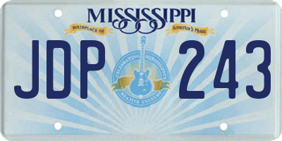 MS license plate JDP243