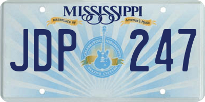 MS license plate JDP247