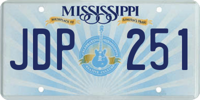 MS license plate JDP251