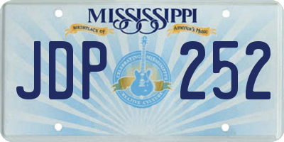 MS license plate JDP252