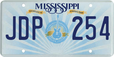 MS license plate JDP254