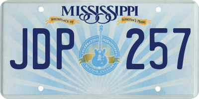MS license plate JDP257