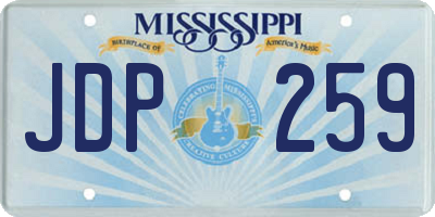 MS license plate JDP259