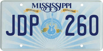 MS license plate JDP260